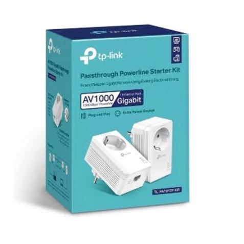 ADAPTADOR POWERLINE TP-LINK TL-PA7017P KIT AV1000 1000MBPS/ALCANCE 300M - Imagen 2