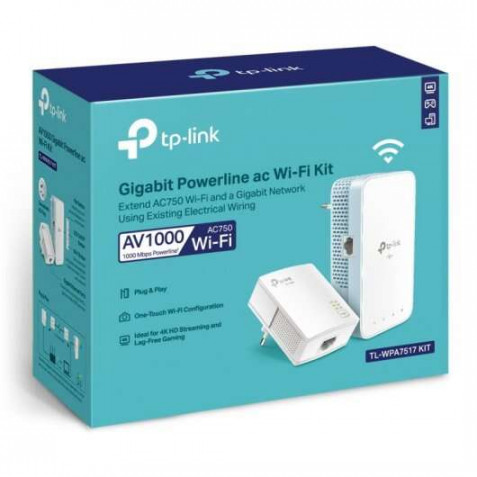 KIT EXTENSOR POWERLINE WIFI TP-LINK AC750 1000MBPS TL-WPA7517 KIT - Imagen 2