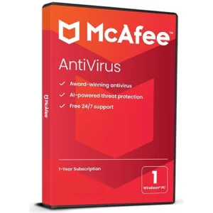 McAfee AntiVirus Protection · 1 PC · 1 año
