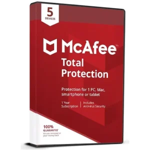 McAfee Total Protection · 5 dispositivos · 1 año