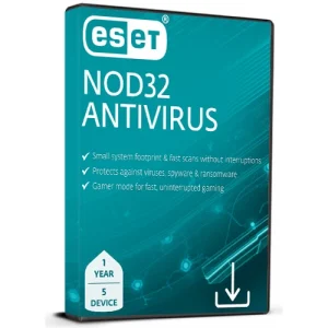 ESET NOD32 Antivirus · 5 dispositivos · 1 año