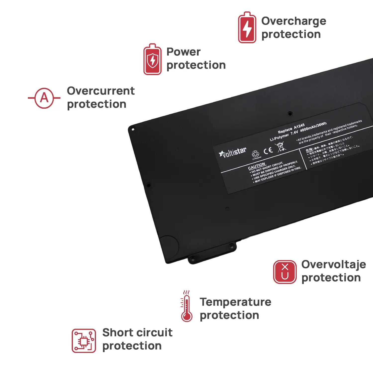 BATERÍA PARA PORTÁTIL APPLE MACBOOK AIR 13" A1245 A1237 A1304 Z0FS MB003 MC233 MC234 - Imagen 5
