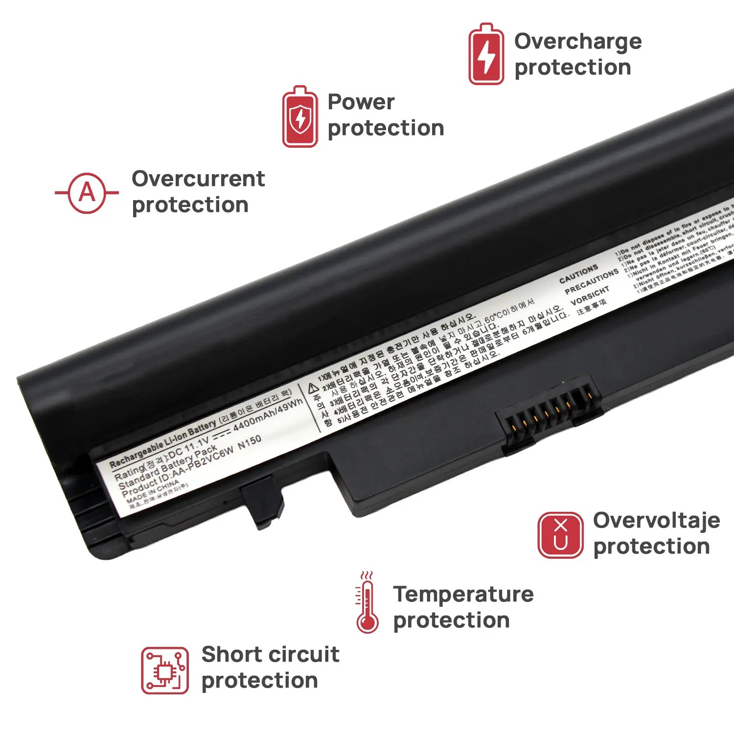 BATERÍA PARA PORTÁTIL SAMSUNG N143 N145 N148 N150 N250 N250P N260 N260P PLUS - Imagen 4