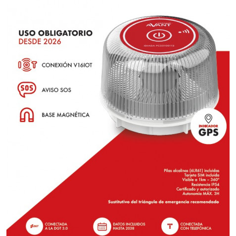 BALIZA V16 GEOLOCALIZADA DGT 3.0 AVANT - Imagen 2