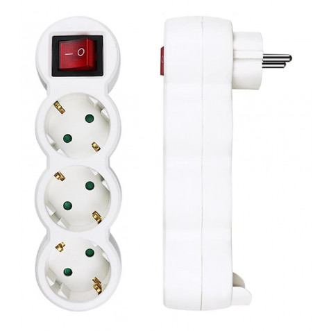 BASE MULTIPLE 3 TOMAS CON INTERRUPTOR ELBAT - Imagen 3