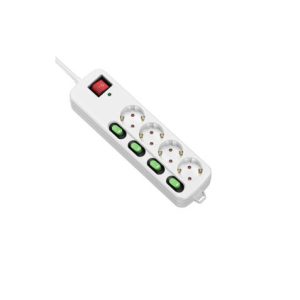 BASE MULTIPLE 4 ENCHUFES CON INTERRUPTORES