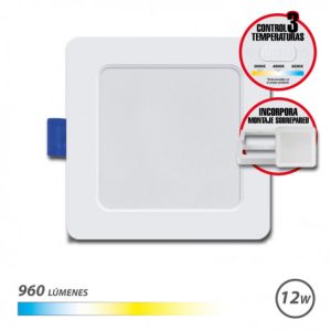 DOWNLIGHT CUADRADO 12W | 960LM SELECTOR 3 TEMPERATURAS + SOBREPARED ELBAT