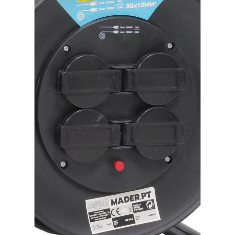 ENROLLADOR DE CABLE 50 METROS CABLE 3X1.5MM MADER - Imagen 3