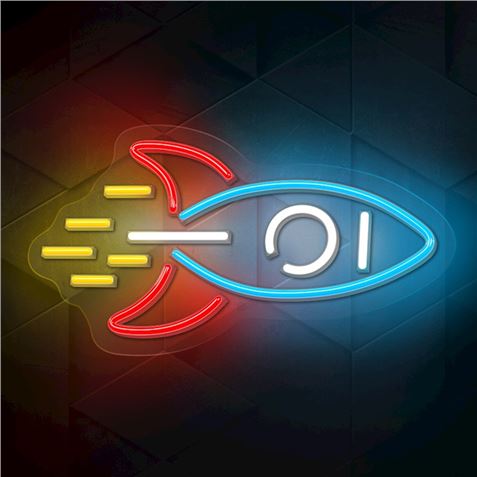 LAMPARA DECORATIVA NEON LED ROCKET FOREVER - Imagen 2